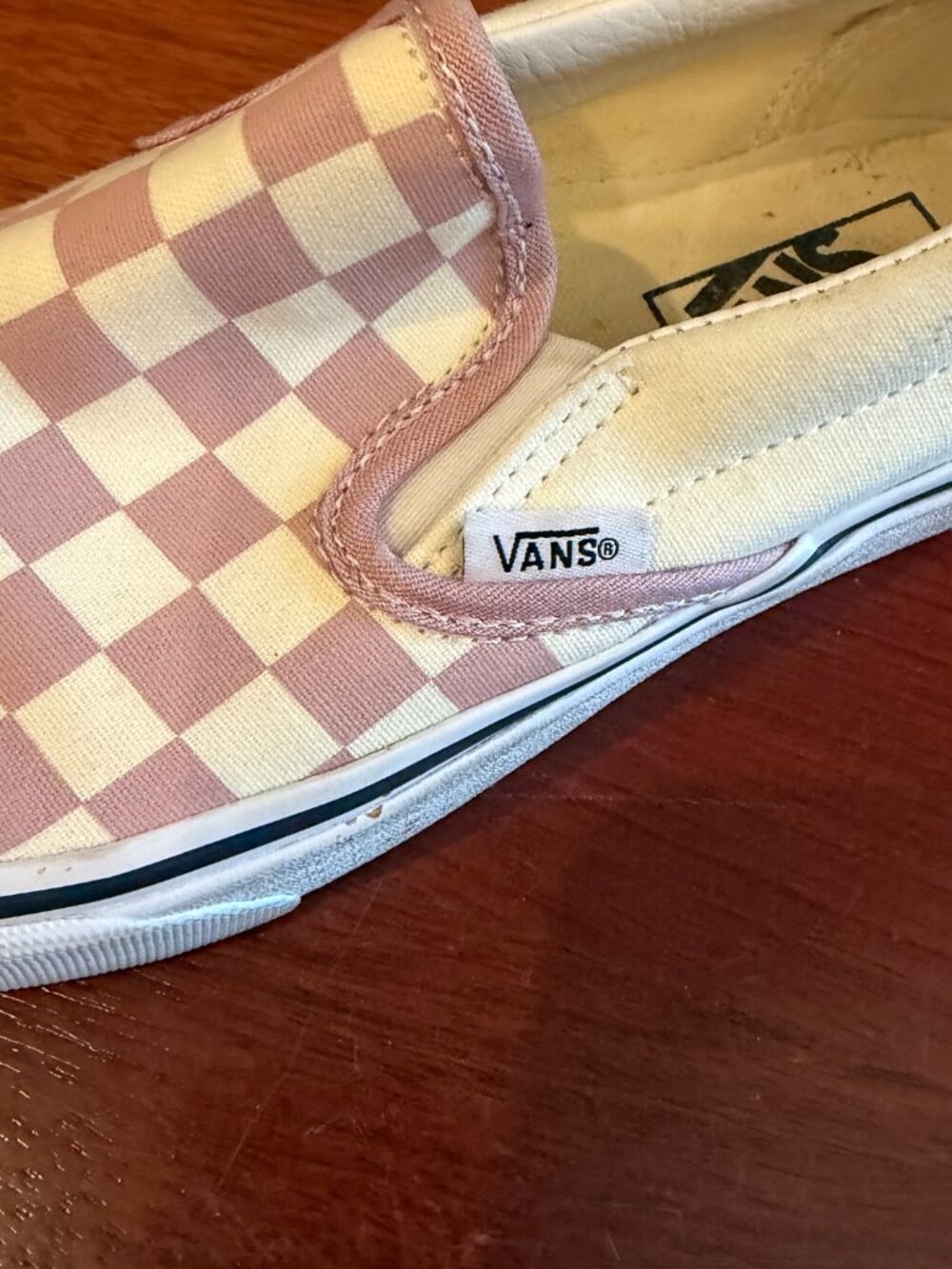 Vans Off the Wall Mauve Pink & White Checkerboard Slip On Shoes, Women's Size 7 - Picture 7 of 8